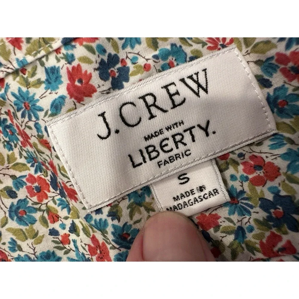 J. Crew Button-Down Shirt Size S Mini Floral 100% Cotton light  Weight Soft